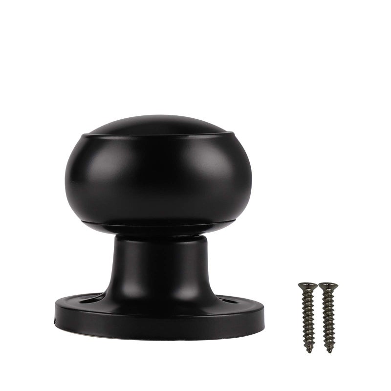 Probrico Door Knob One Side 4 Pack  Fake Door Handles Dummy Function for Closet French Doors  Matte Black Finish Inactive Levers  Flat Ball Knob - Image 5
